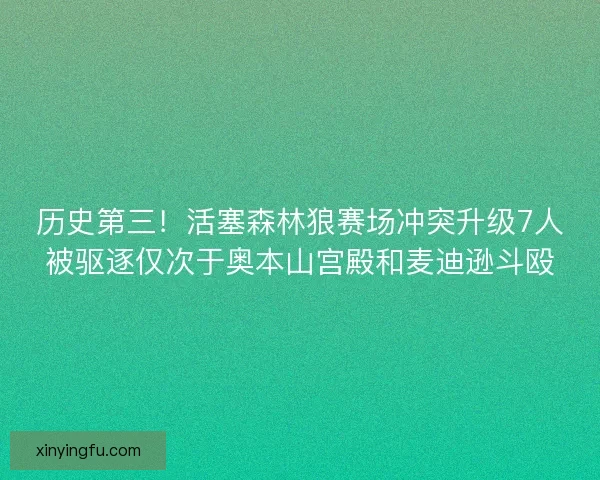 历史第三！活塞森林狼赛场冲突升级7人被驱逐仅次于奥本山宫殿和麦迪逊斗殴